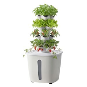 Hydroponic Tower, 20 Pods 4 Tiers Hydroponics Growing System Kit, Vertical Home Hydronic Garden with 20L Water Tank & Pump, Planter Plants Germination Kit for Indoor Herbs, Fruits, Vegetables