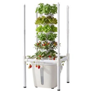 Hydroponic Tower, 30 Pods 6 Tiers Hydroponics Growing System Kit with LED Grow Light & App Control, Vertical Home Garden with 20L Water Tank & Pump, Planter for Indoor Herbs, Fruits, Vegetables
