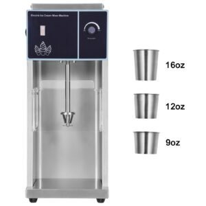 Ice Cream Blender, 400W High-Speed Ice Cream Maker Mixer Stir Machine 4200RPM, Stepless Speed Adjustment, 304 Stainless Steel Ice Cream Shaker, 3 Hand Cups, Make Various Flavors of Ice Cream
