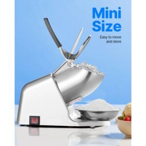 ice crusher machine 143lbs per hour electric 2 blades snow cone maker stainless steel shaved ice machine with bowl and cover 300w 2000rpm ice shaver for home and commercial use silver 2.jpg