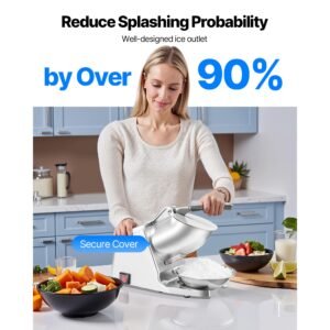 ice crusher machine 143lbs per hour electric 2 blades snow cone maker stainless steel shaved ice machine with bowl and cover 300w 2000rpm ice shaver for home and commercial use silver 4.jpg