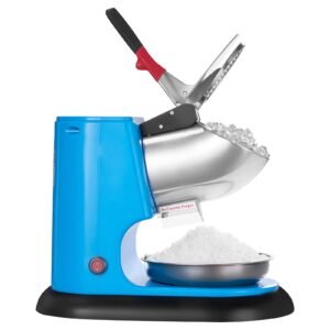 ice crusher machine 220lbs per hour electric 4 blades snow cone maker stainless steel shaved ice machine with bowl and cover 300w 1400rpm ice shaver for home and commercial use blue 4.jpg