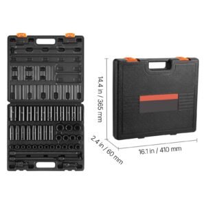 Impact Socket Set 1/2 Inches 43 Piece Impact Sockets, Standard Socket Assortment, 1/2 Inches Drive Socket Set 6-Point Sockets Metric 9-30mm (Standard/Deep)