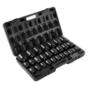 Impact Socket Set 3/4 Inches 29 Piece Impact Sockets, 6-Point Sockets, Rugged Construction, CR-M0, 3/4 Inches Drive Socket Set Impact SAE 3/4 inch - 2-1/2 inch, with a Storage Cage
