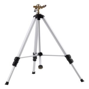 impact sprinkler on tripod base heavy duty tripod sprinklers with brass head 34 connector 360 degree large area coverage irrigation sprinkler adjustable heights sprinkler for yard gray 5.jpg
