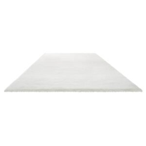 Indoor Plush Area Rugs, 8 x 10 ft Soft Plush Carpet, Furry Shag Area Rugs for Living Room, Bedroom, Sunroom, Modern Home Decor Aesthetic, Non-Shedding, Non-Woven, Slip-Resistant, Ivory White
