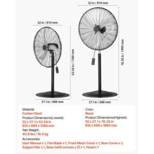 industrial pedestal fan 30 inch 85 degree oscillating fan height adjustable standing fans with 3 adjustable speeds high power fans for warehousegaragecommercial black 18.jpg