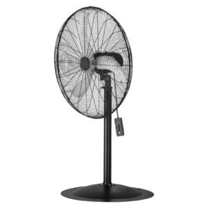 Industrial Pedestal Fan, 30 Inch 85-Degree Oscillating Fan, Height Adjustable Standing Fans with 3 Adjustable Speeds, High Power Fans for Warehouse,Garage,Commercial, Black