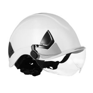Industrial Safety Helmet, ANSI/ISEA Z89.1 Approved ABS Hard Hat with Visor & 6-Point Ratchet Suspension, Adjustable Vented Hardhat for Men & Women, for Outdoor and Indoor Construction Workwear