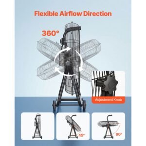 industrial shop fan 24 inch floor drum fan high velocity 7500 cfm heavy duty aluminum blades 3 speeds 360 degree tilt ideal for commercial garage warehouse basement workshop black 4.jpg