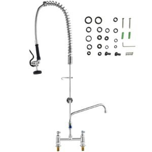industrial sink faucet 44 tall 8 install space 12 rotating spout surface mount brass made with extendable sprayer suitable for singletriple basin.jpg