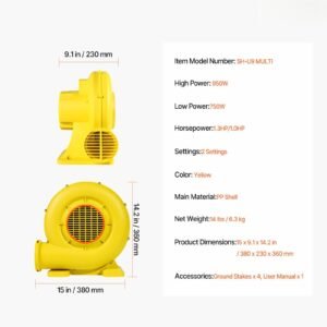 inflatable blower 750w950w 13 hp bounce house blower pump commercial air blower for inflatables 3300rpm bouncy castle electric air blower fan perfect for bounce house waterslides yellow 2.jpg