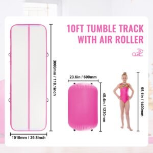 inflatable gymnastics air mat set 2 pcs tumbling mat tumble track with electric pump air roller barrel gymnastics equipment training mats for home usegymyogacheerleadingbeachparkwater 1.jpg