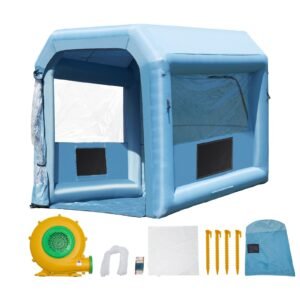 Inflatable Paint Booth, 9.8 x 8.2 x 8.2 ft Inflatable Spray Booth, with 550W Powerful Blower and Air Filter System, Portable Car Paint Booth for Motorcycle, Bicycle, Small Furniture Painting