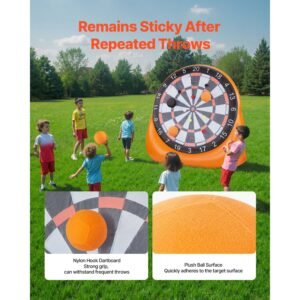 inflatable soccer dart board over 6 ft high giant soccer dart board with 4 kick balls 12 tennis and air pump 3 min setup ideal for giant yard games giant kick darts game backyard golf game 1.jpg