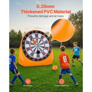 inflatable soccer dart board over 6 ft high giant soccer dart board with 4 kick balls 12 tennis and air pump 3 min setup ideal for giant yard games giant kick darts game backyard golf game 3.jpg