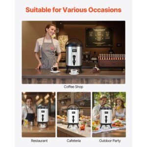 insulated beverage dispenser 15 gal6l stainless steel thermal drink server with spigot temp display suitable for hot and cold drinks for tea coffee water in cafes restaurants silver 5.jpg