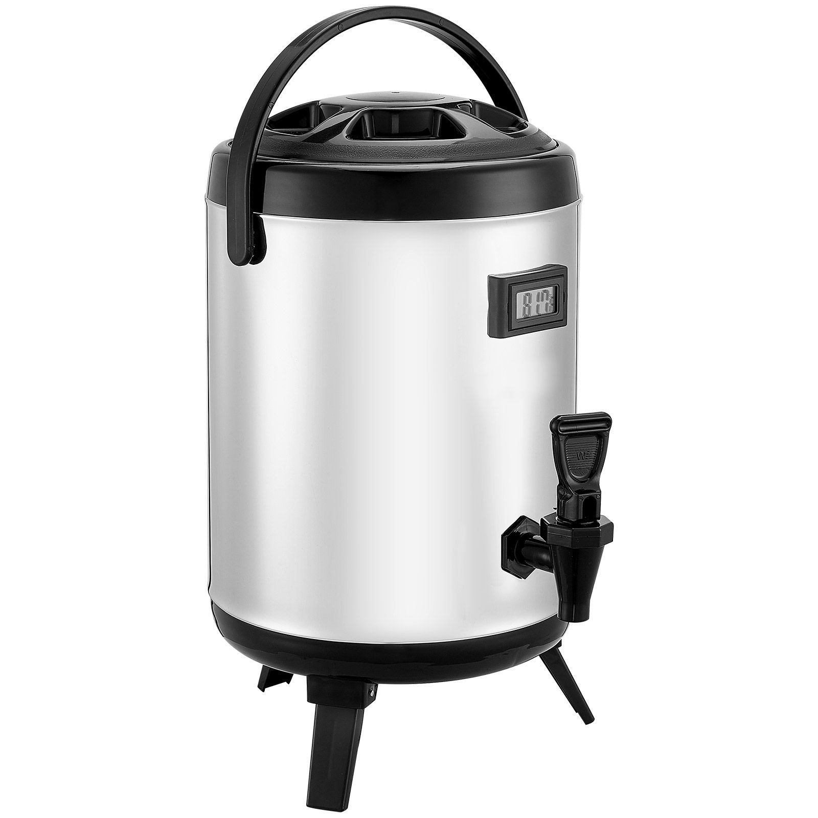 insulated beverage dispenser 15 gal6l stainless steel thermal drink server with spigot temp display suitable for hot and cold drinks for tea coffee water in cafes restaurants silver.jpg