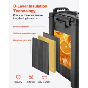 insulated beverage dispenser 5 gal19l hot and cold beverage server with spigot handle food grade thermal drink dispenser cooler for tea coffee water in cafes restaurants 2 pack black 2.jpg