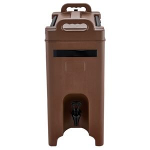 Insulated Beverage Dispenser, 5 Gal/19L Hot and Cold Beverage Server with Spigot & Handle, Food-Grade Thermal Drink Dispenser Cooler for Tea Coffee Water in Cafes & Restaurants, Brown