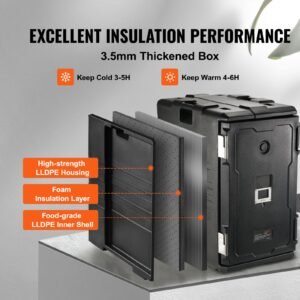 insulated food pan carrier 109 qt hot box for catering lldpe food box carrier wdouble buckles front loading food warmer whandles end loader wwheels for restaurant canteen etc black 2.jpg