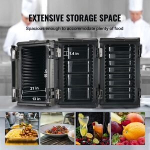 insulated food pan carrier 109 qt hot box for catering lldpe food box carrier wdouble buckles front loading food warmer whandles end loader wwheels for restaurant canteen etc black 3.jpg