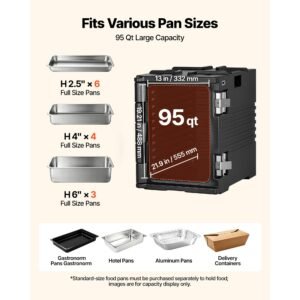 insulated food pan carrier 95 qt non electrical food warmer with wheel 304 stainless steel latch lldpe stackable hot box for various pan sizesnot included fit catering bbq eventblack 3.jpg