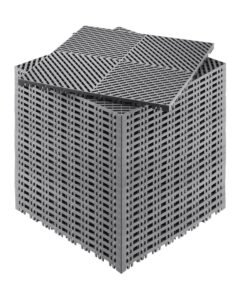 Interlocking Drainage Mat, 15.7' x 15.7' Modular Interlocking Cushion, 24 Pcs Splicing Drainage Mats, Non-Slip Gray PP Drainage Floor Tile and Shower Mat, for Garage, Garden, Kitchen & Outdoor