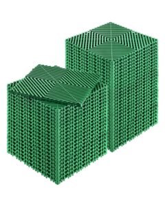 Interlocking Drainage Mat, 50 Pcs Modular Interlocking Cushion, 12' x 12' Splicing Drainage Mats, Non-Slip Green PP Drainage Floor Tile and Shower Mat, for Garage, Garden, Kitchen & Outdoor