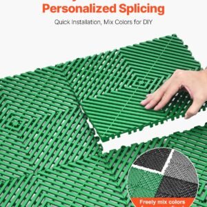 interlocking drainage mat 50 pcs modular interlocking cushion 12 x 12 splicing drainage mats non slip green pp drainage floor tile and shower mat for garage garden kitchen outdoor 4.jpg