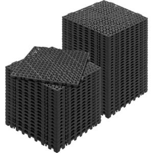 interlocking tile 50pcs black drainage tiles 12 x 12 splicing soft pvc interlocking drainage floor tiles non slip drainage holes for restroom bathroom kitchen pool wet areas 1.jpg