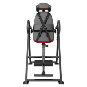 Inversion Table, 300 lbs Capacity Heavy Duty Inversion Table, Decompression Back Stretcher Machine, Strength Training Equipment with Headrest, Ankle Lock, Adjustable Protective Belt, Red/Black