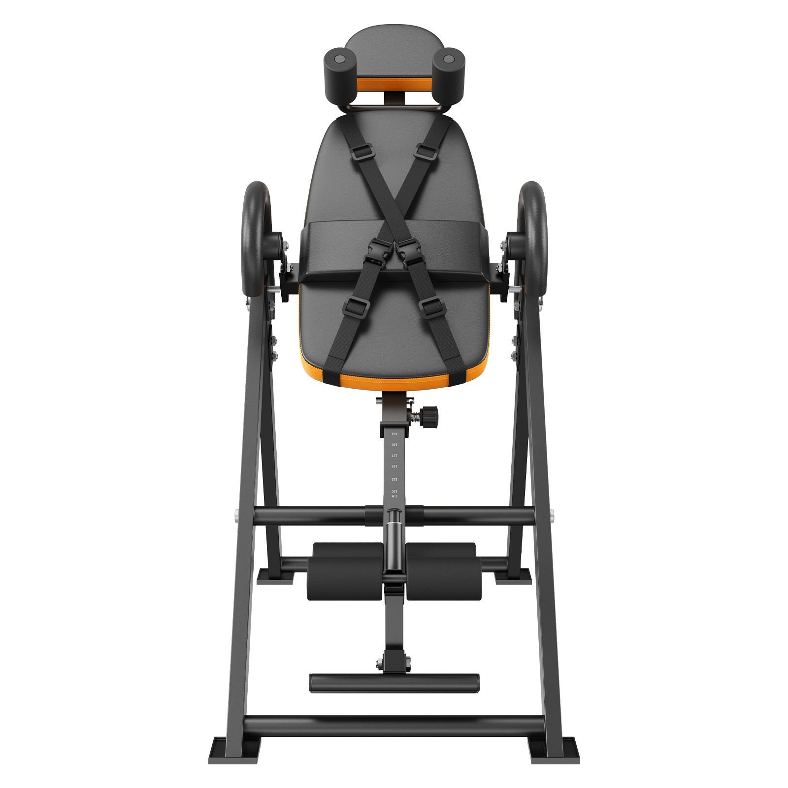 inversion table 300lbs capacity heavy duty inversion table decompression back stretcher machine strength training equipment with headrest ankle lock adjustable protective belt orangeblack.jpg
