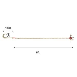 j hook chain 516 x 6 g80 15 long shank j hook tow chain with rtj cluster hook grab hook 5400 lbs safe working load heavy duty transport truck chain for wrecker recovery trailer towing 1.jpg