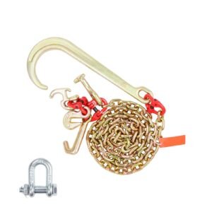 j hook chain 516 x 6 g80 15 long shank j hook tow chain with rtj cluster hook grab hook 5400 lbs safe working load heavy duty transport truck chain for wrecker recovery trailer towing 2.jpg