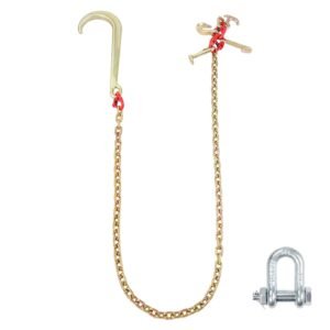 j hook chain 516 x 6 g80 15 long shank j hook tow chain with rtj cluster hook grab hook 5400 lbs safe working load heavy duty transport truck chain for wrecker recovery trailer towing.jpg