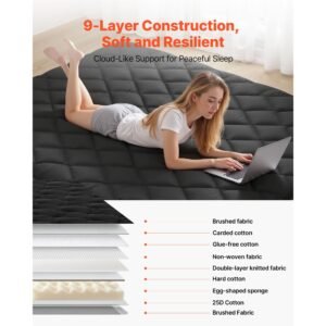 japanese tatami mat queen size foldable japanese tatami mattress futon mattress with storage bag fastener 9 layer floor mat for sleeping dorm meditation yoga 80 x 60 x 35 in black 2.jpg