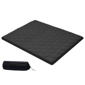 Japanese Tatami Mat, Queen Size Foldable Japanese Tatami Mattress, Futon Mattress with Storage Bag & Fastener, 9-Layer Floor Mat for Sleeping, Dorm, Meditation, Yoga, 80 x 60 x 3.5 in, Black