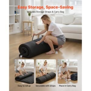 japanese tatami mat queen size foldable japanese tatami mattress futon mattress with storage bag fastener 9 layer floor mat for sleeping dorm meditation yoga 80 x 60 x 35 in black 5.jpg