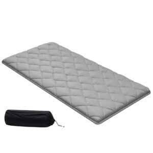 Japanese Tatami Mat, Twin Size Foldable Japanese Tatami Mattress, Futon Mattress with Storage Bag & Fastener, 9-Layer Floor Mat for Sleeping, Dormitory, Meditation, Yoga, 80 x 39 x 2.5 in, Gray