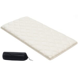 Japanese Tatami Mat, Twin Size Foldable Japanese Tatami Mattress, Futon Mattress with Storage Bag & Fastener, 9-Layer Floor Mat for Sleeping, Dormitory, Meditation, Yoga, 80 x 39 x 2.5 in, White