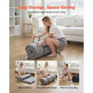 japanese tatami mat twin size foldable japanese tatami mattress futon mattress with storage bag fastener 9 layer floor mat for sleeping dormitory meditation yoga 80 x 39 x 35 in gray 5.jpg