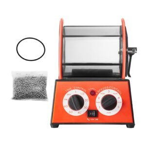 Jewelry Polisher Tumbler, 11lbs/5kg Capacity Mini Rotary Tumbler Machine with 0-60 Minutes Timer, 5 Speeds Jewelry Rotary Finisher for Surface Polishing Grinding Buffing Gemstones Jewels Coins
