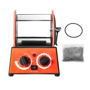 Jewelry Polisher Tumbler, 6.6lbs/3kg Capacity Mini Rotary Tumbler Machine with 0-60 Minutes Timer, 5 Speeds Jewelry Rotary Finisher for Surface Polishing Grinding Buffing Gemstones Jewels Coins