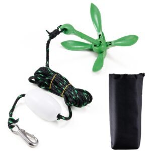 Kayak Anchor Kit, 3.5 lb Paddle Board Anchor Kit with 26.2 ft/8 m Rope and Buoy, Folding Small Boat Anchor with Storage Bag and Snap Hook, Kayak Accessories for Kayaks, Small Boats, Canoes