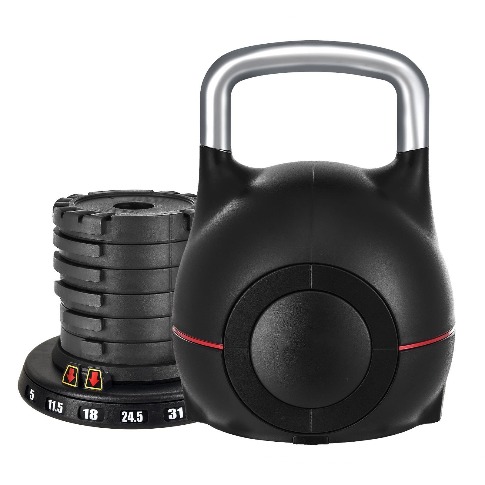 kettlebell adjustable kettlebell with 7 weight levels 5 115 18 245 31 375 44 lbs die cast aluminum and abs material for grip strength training full body workout cross training.jpg