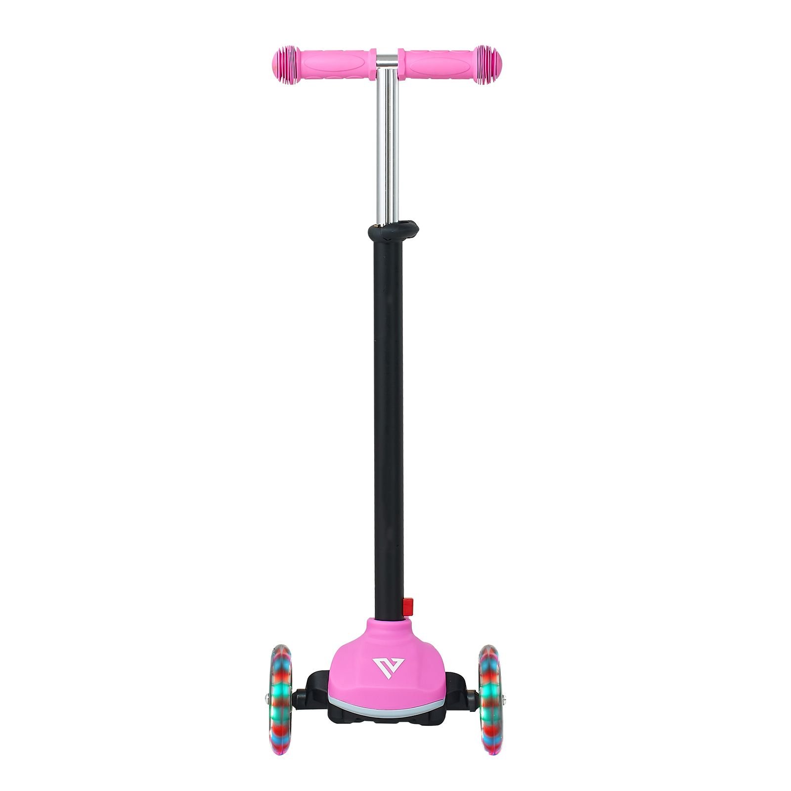 kick scooter for kids ages 3 3 wheel toddler scooter with light up wheels adjustable height handlebar wide anti slip deck lightweight aluminum frame for boys girls up to 165 lbs pink.jpg