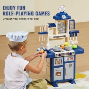 kids kitchen playset toddler kitchen with cooking stove with steam sounds and lights play kitchen set with 48 pcs cooking accessory set for toddlers preschoolers children ages 3 5 blue 5.jpg