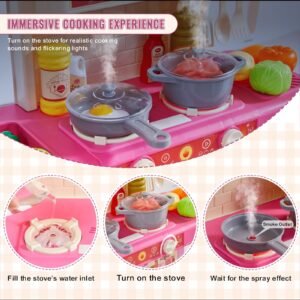 kids kitchen playset toddler kitchen with cooking stove with steam sounds and lights play kitchen set with 48 pcs cooking accessory set for toddlers preschoolers children ages 3 5 pink 4.jpg