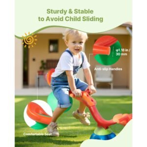kids seesaw 55 lbs load capacity per seat sit and spin teeter totter with handles kids outdoor playground equipment swiveling 360 degrees rotating for children aged 3 multi colored 1.jpg